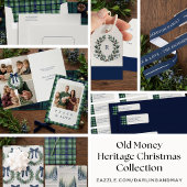 Erfgoed Crest Tartan Kerst Dinnerfeest Kaart