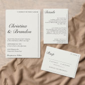 Old Money Minimalist Ecru White Wedding RSVP (Personaliseer de collectie van deze zelfstandige maker.)
