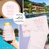 Drink in liefde champagne toren roze bachelorette seltzer blikjeskoeler