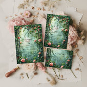 Old World Botanical Rose Garden Wedding Bedankkaart