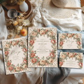 Olijf & Sinaasappel Bruiloft  Art Nouveau Floral Save The Date