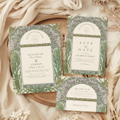 Olive Art Nouveau bruiloft Save The Date