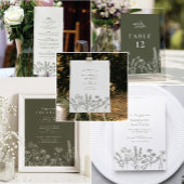 Wildflower Boho Green Bruiloft Schema van Evenemen Poster