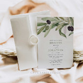 Elegant Olive Branch Wedding RSVP Kaart