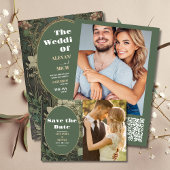 Elegante bloemenkunst nouveau bruiloft menu