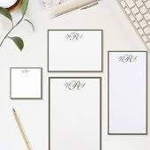 Klassiek Olijfgroen Monogram Post-it® Notes