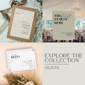 Minimalistisch monogram Groene Sage Website QR Cod Save The Date