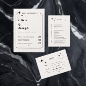 OLIVIA Modern Ivory Celestial Weddenschap Kaart (Personaliseer de collectie van deze zelfstandige maker.)