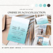 Ombre Beach Destination Ocean Starfish Wedding Kaart
