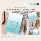 Ombre Beach Destination Ocean Starfish Wedding Kaart