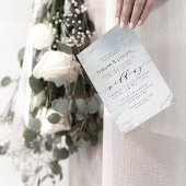 Ombre Dusty Blue Frosted Silver Wedding Monogram Servet