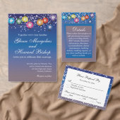 Ombre Regenboog Lantaarns Bruiloft Uitnodiging Det Informatiekaartje (Personaliseer de collectie van deze zelfstandige maker.)