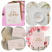 Roze Kasteel Prinses Baby Shower Luier Raffle Informatiekaartje