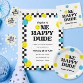 Gefeliciteerd Verjaardag Lachende Gezichten Blauw  Kaart