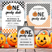 Oranje One Spooky Dude Halloween 1st Birthday Spandoek