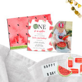 Roze Watermeloen Een in een meloen eerste verjaard Kaart