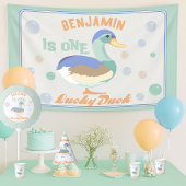 One Lucky Duck & Bubbles Eerste Verjaardag Pastel Cadeaupapier