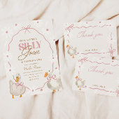 Roze Bow Gekke Goose Coquette Verjaardag Ronde Sticker