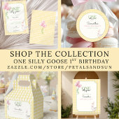 One Silly Goose Pink and Gingham 1st Birthday Kaart