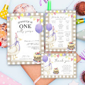 Waterverf Gans 1e verjaardag Vlaggetjes