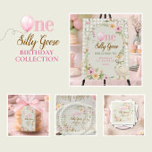 One Silly Goose Gingham Floral First Birthday   Cadeaulabel