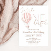 Roze Hete Luchtballon Onederful Meisje 1e Verjaard Ronde Sticker