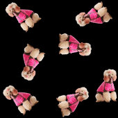 Oodles van poedels (roze op zwart) kussen