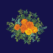 Oranje en marinesblauwe pony en Roos Floral Weddin Satijnen Lint