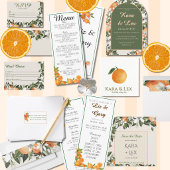 Oranje Botanische Elegante Minimalistische Program Programmakaart