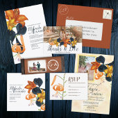 Marineblauw Sinaasappel Tijger Lelie Bruiloft Dank Bedankkaart