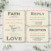 Oranje en Blauwgroen Rustic Wedding Reception Kaar Informatiekaartje (Personaliseer de collectie van deze zelfstandige maker.)