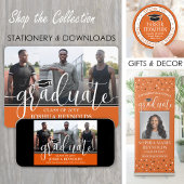 Afstuderen comprimeert modern Oranje wit en zwart Servet