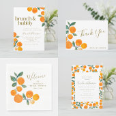 Waterverf Oranje Citrus Custom Shower Hartelijk da Ronde Sticker