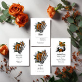 Gotische skelet hand & oranje roos koppel shower kaart