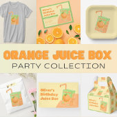 Oranje Juice Box Verjaardagsfeestje Rechthoekige Sticker