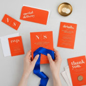 Minimalist Orange Pink Simple Wedding Seating Kaart