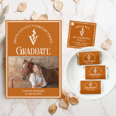 Aangepaste Oranje Veterinaire School Afstudeerfees Sparkling Wijnetiket