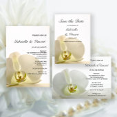 Orchid Flower on White Vrijgezellenfeest Kaart