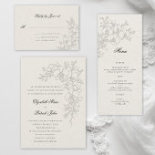 Orchid Elevated Ecru Formal Traditional Wedding Uitnodigingen Wikkel