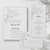 Orchid Waltz Formal Traditional Ivory Wedding Kaart