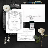 Ornate Classic French Rose Border Wedding Menu