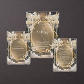  Floral Golden kroonluchter bruiloft Informatiekaartje (Personaliseer de collectie van deze zelfstandige maker.)