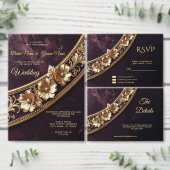 Weelderige Gouden Bloemensave The Date Save The Date (Personaliseer de collectie van deze zelfstandige maker.)
