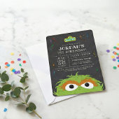 Sesamstraat | Oscar Birthday Chalkboard Cadeaupapier