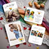 Spread Love Pride Rainbow Heart LGBT Weddenschap Poster