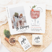 blij | Moderne belettering aangepaste kerst Cadeaulabel