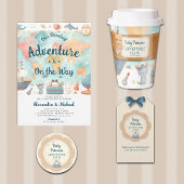 Greatest Adventure Teal Diaper Raffle Baby Shower Informatiekaartje