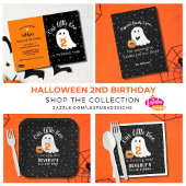 Halloween Ghost Little Boo Second Birthday Bedankkaart
