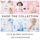 Cute Blue Bunny Boy's First Birthday 