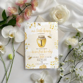 Little Honey Photo 1st Birthday Invite Kaart